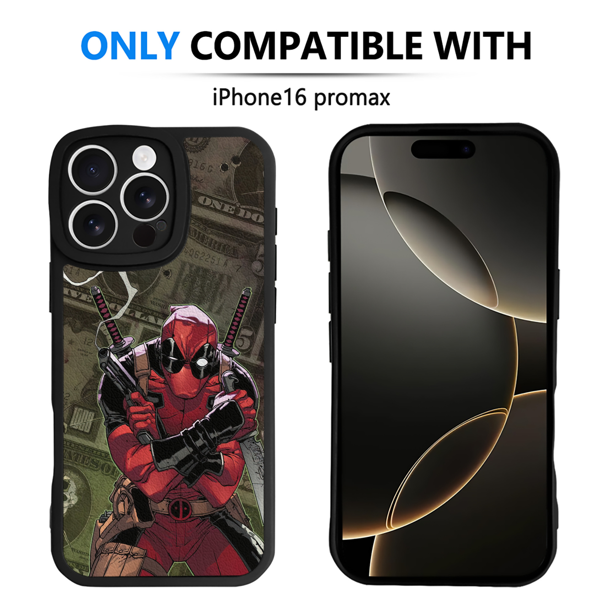 （画像用） Deadpool デッドプール 【iPhone 16シリーズ対応】シリコンスマホケース（レザー調） 材質：シリコン